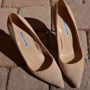 Authentic Manolo Blahnik BB Nude Blush 105mm Heels